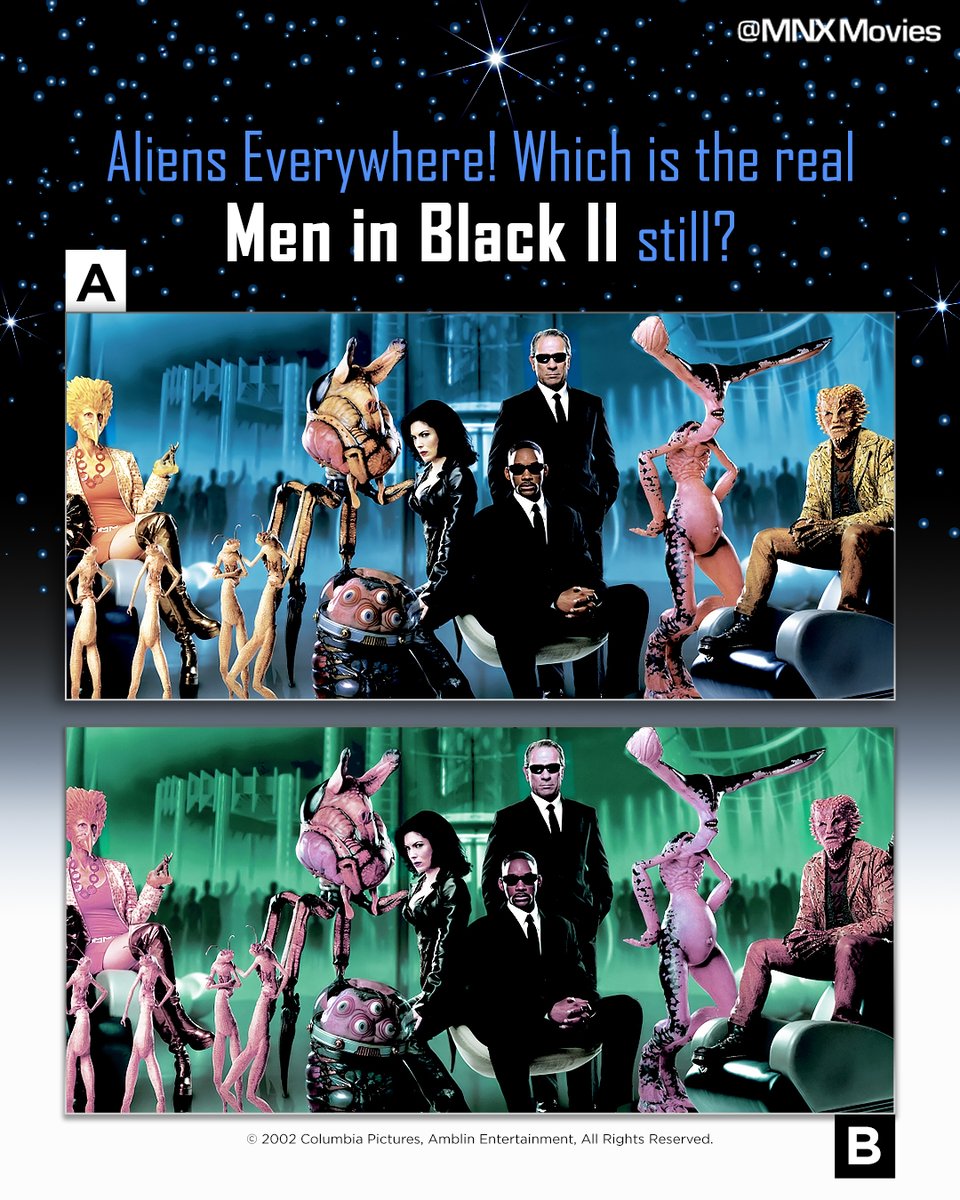 MNXMovies's tweet image. Put your black shades on and spot the true aliens!😎 Comment👇

Tune in to MNX on January 21st to meet the real aliens at 9 p.m.

#MenInBlackII #WillSmith #RipTorn #AlienAttack #SuitUp #AttactAlert #MNXMovies #Hollywood