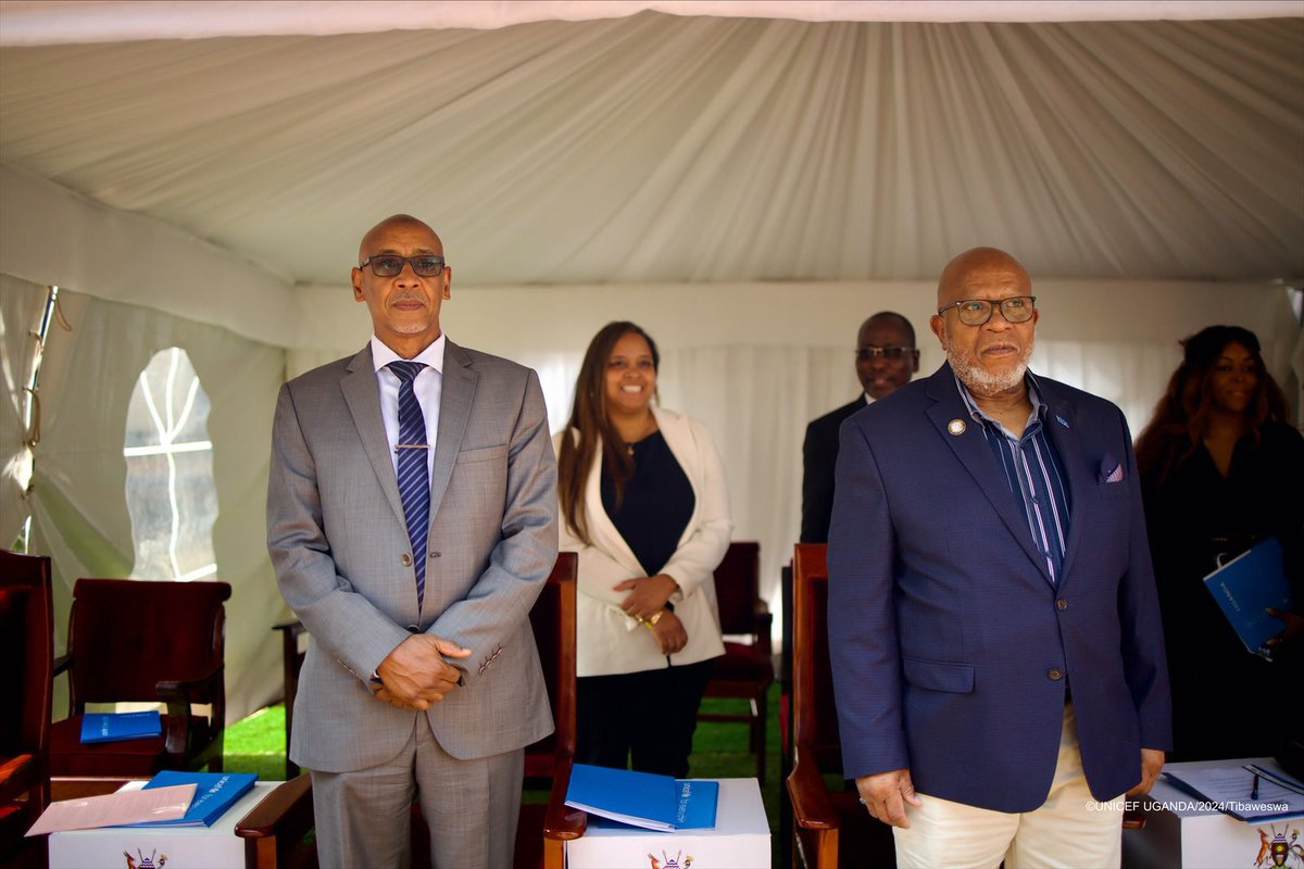 UNICEFUganda's tweet photo. .@UN_PGA , together with @ChantryHugues, @HonSarahMateke,@dorothykisaka,@Munir_Safieldin and other dignitaries are  at 📍Nakivubo Primary school to interact with beneficiaries of the “Girls Empowering Girls”, programme

#NAMSummitUg2024#InvestInUGchildren https://t.co/rvYtwsphdn