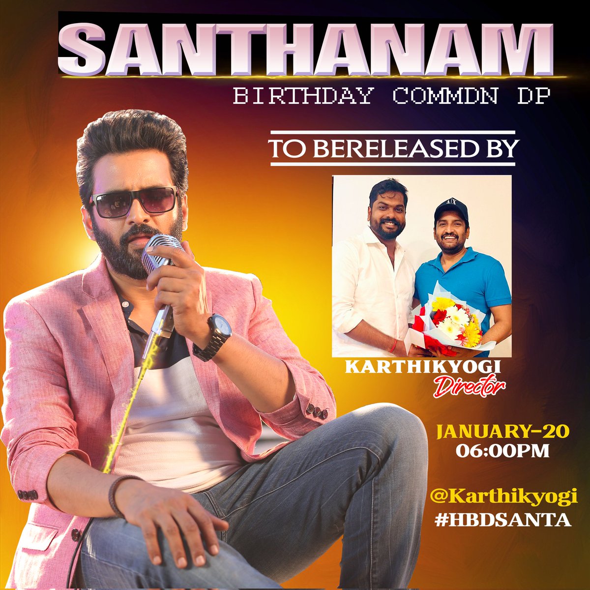 ECRManojS's tweet photo. Trend Alert 📣

Official Birthday TAG&amp; CDP for actor @iamsanthanam 

Will be released by Our #VadakkupattiRamasamy movie Director @karthikyogitw
Sir, today evening at 6PM !

Stay stund the our online page notification 🥁🔊
@Santa_Online_Tm 
#Santhanam #SanthanamBirthdayTrend https://t.co/YI8XnkQk34
