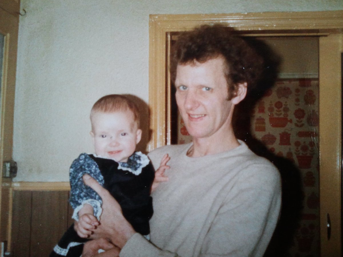 LauraLee853's tweet photo. @ClaireMax Sweet! I like this one of baby me and my dad (around 43 years ago now...) He too died just a few days before his birthday (April 10th, 5 days before he would've turned 74). Will be 13 years this year. Never truly goes away, does it? He would be proud of you, Claire 💕 https://t.co/2mU6lLEpk9