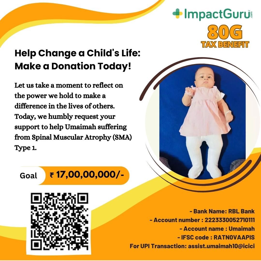 shahina0202's tweet photo. @SonuSood @SoodFoundation Dear @SonuSood sir, we are requesting medical help for umaimah 5month old she is suffering from rare genetic disease (spinal muscular atrophy type 1). If you are reading this post kindly help us to get us its staggering world costliest only treatment
available.@SoodFoundation https://t.co/6fD00C9yEI