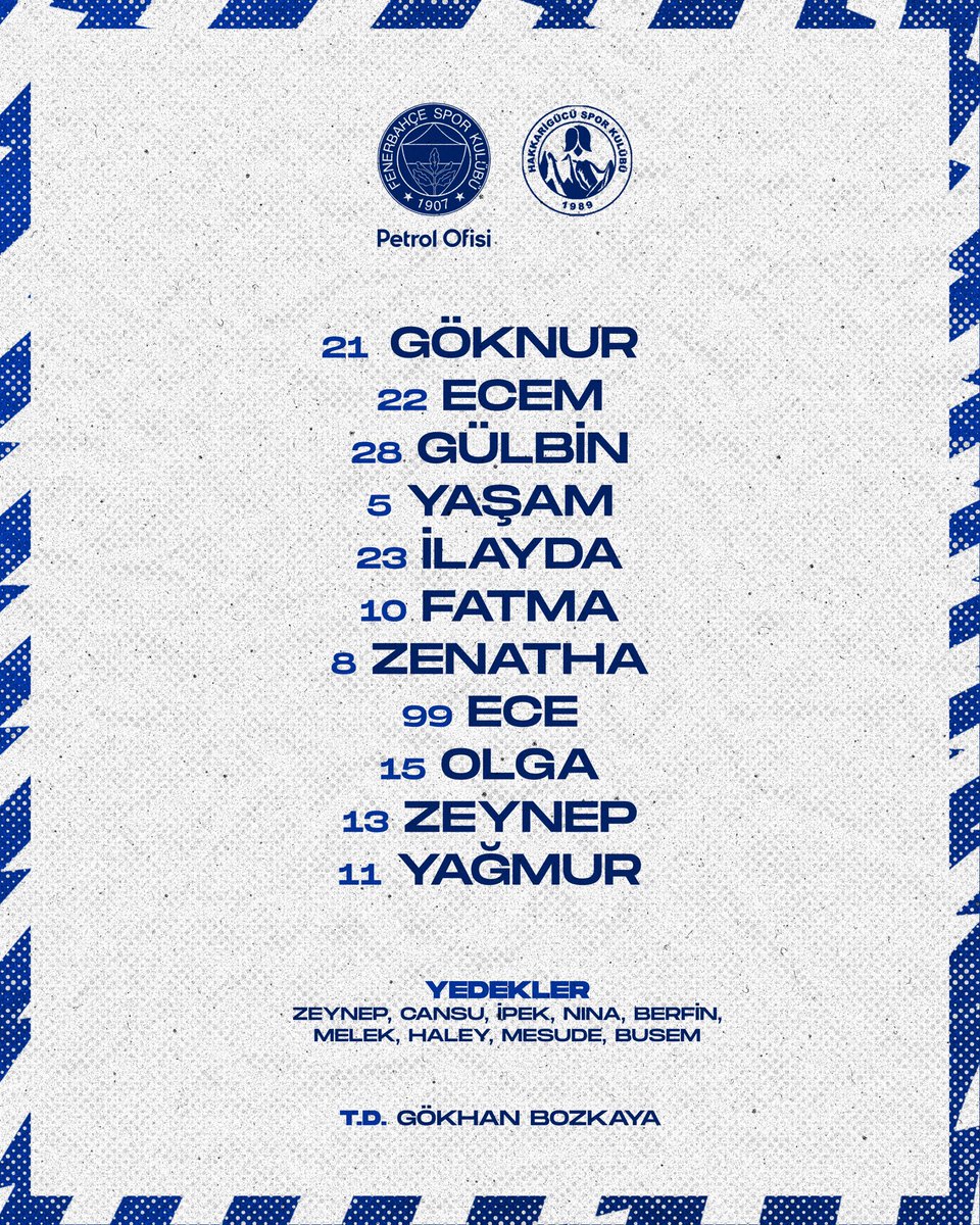 📋 Hakkarigücü karşısında ilk 11'imiz! 

 #FBvHG