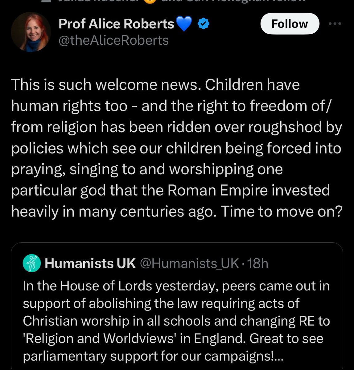 @PeteNorth303 Pete I admit I read your post and moved on. Topic not my bag And then 👇 I’m not remotely religious but ffs. We are being destroyed from within by the thousand cuts method
