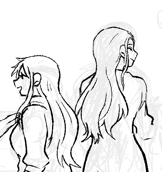 むぎわら女性陣に見えてくれ～～と祈りながら描いている
