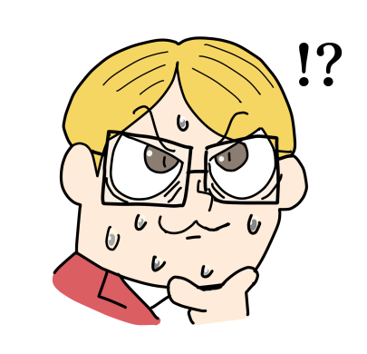 1boy male focus blonde hair !? glasses sweat solo  illustration images