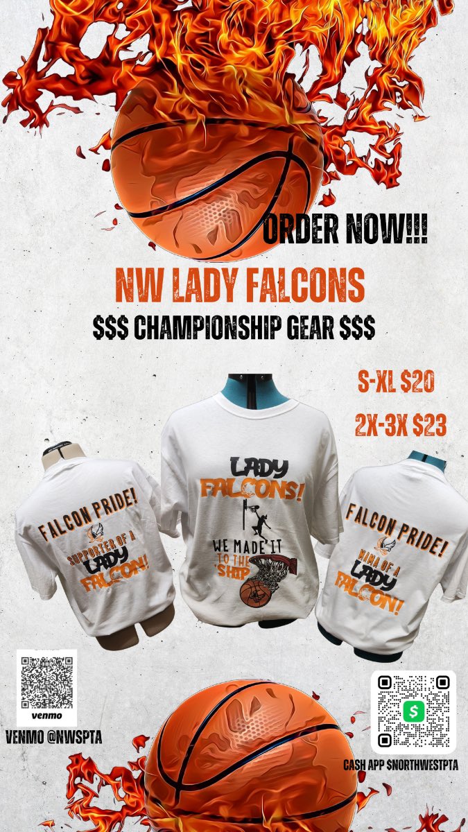 NEED CHAMPIONSHIP GEAR? Orders can be placed directly through venmo/cash app just put your size and style (mama or supporter) preference in the subject line & email nwmsncpta@gmail.com with any questions. Championship Details: Monday Jan. 22nd Location: Raegan High Time: 5pm