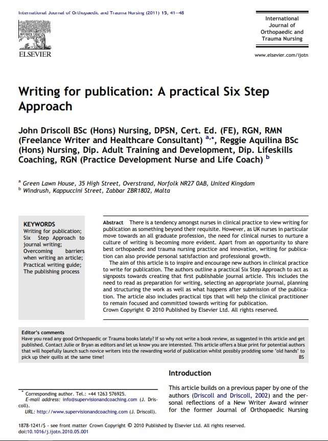 yemitobi28's tweet photo. Writing for publication: A practical Six Step Approach. Full PDF at https://t.co/ANVKROWbgg.          #Copied https://t.co/HQ9PRLGn4d
