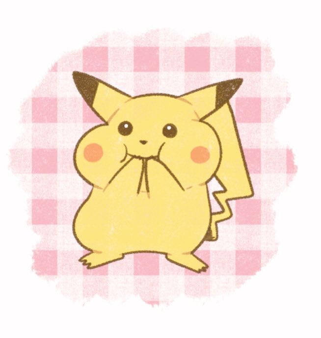 pikachu pokemon (creature) no humans solo full body standing looking at viewer pink background  illustration images