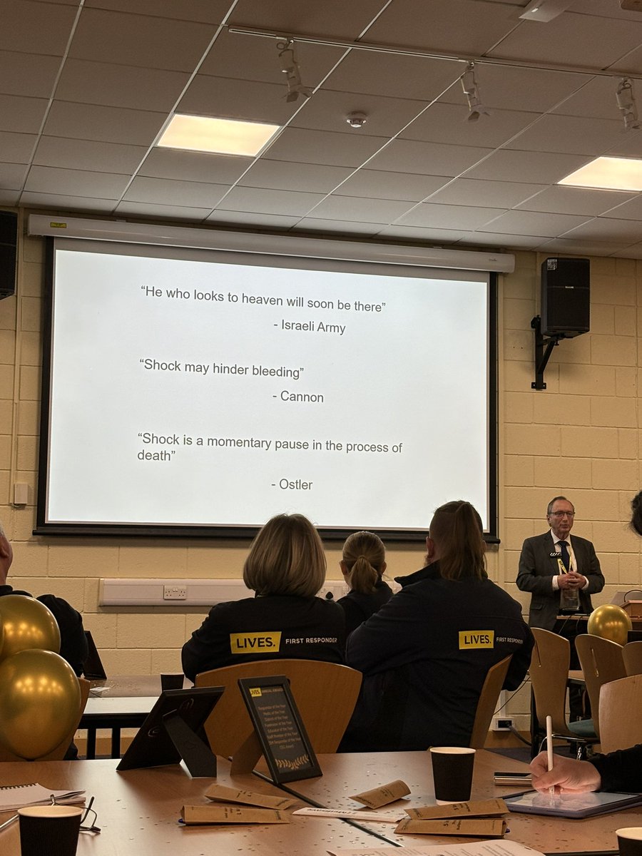 Words by Professor Sir Keith Porter on ‘why trauma patients die’ today at the <a href="/liveshq/">liveshq</a> conference #livesconf24