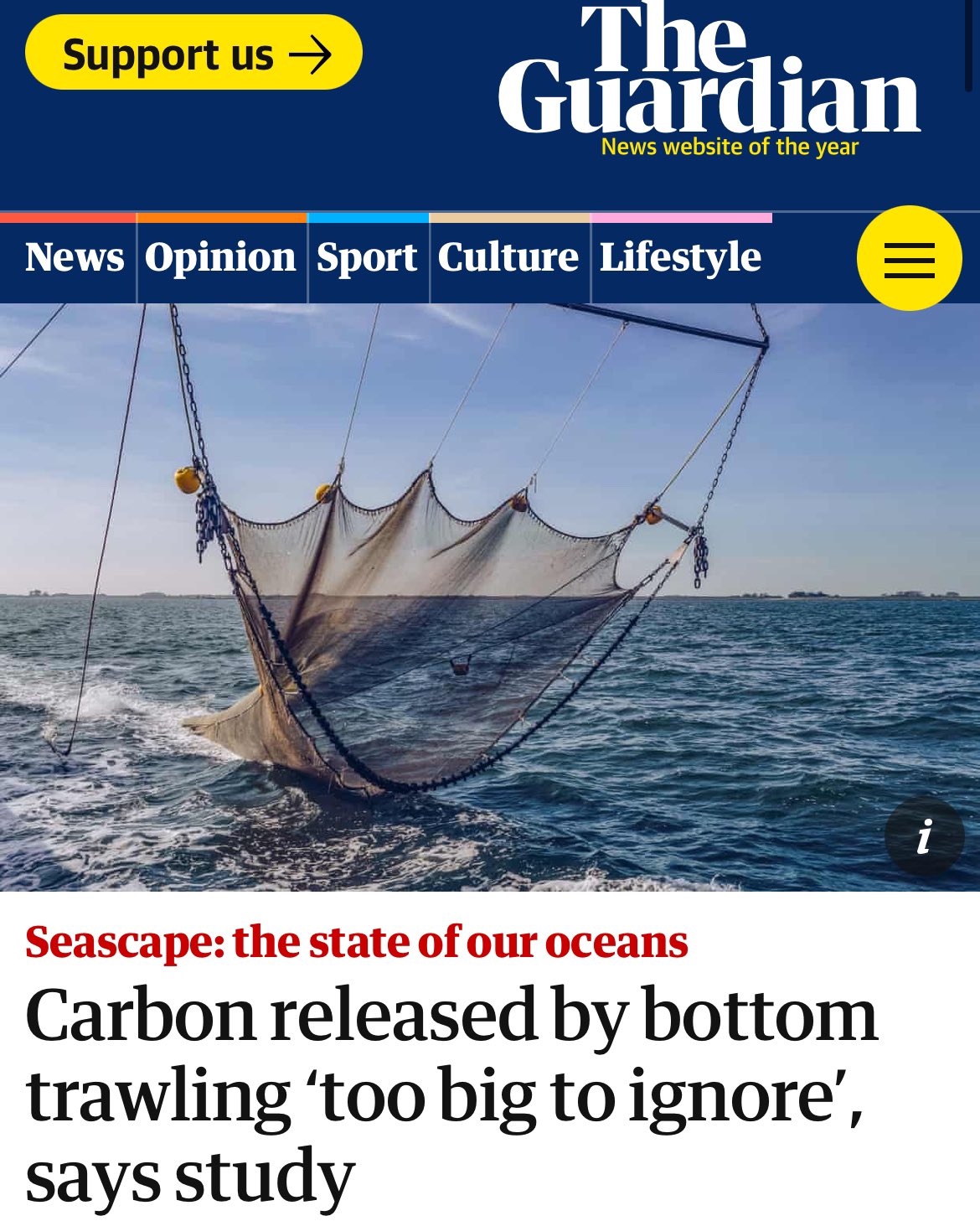 Carbon released by bottom trawling 'too big to ignore', says study