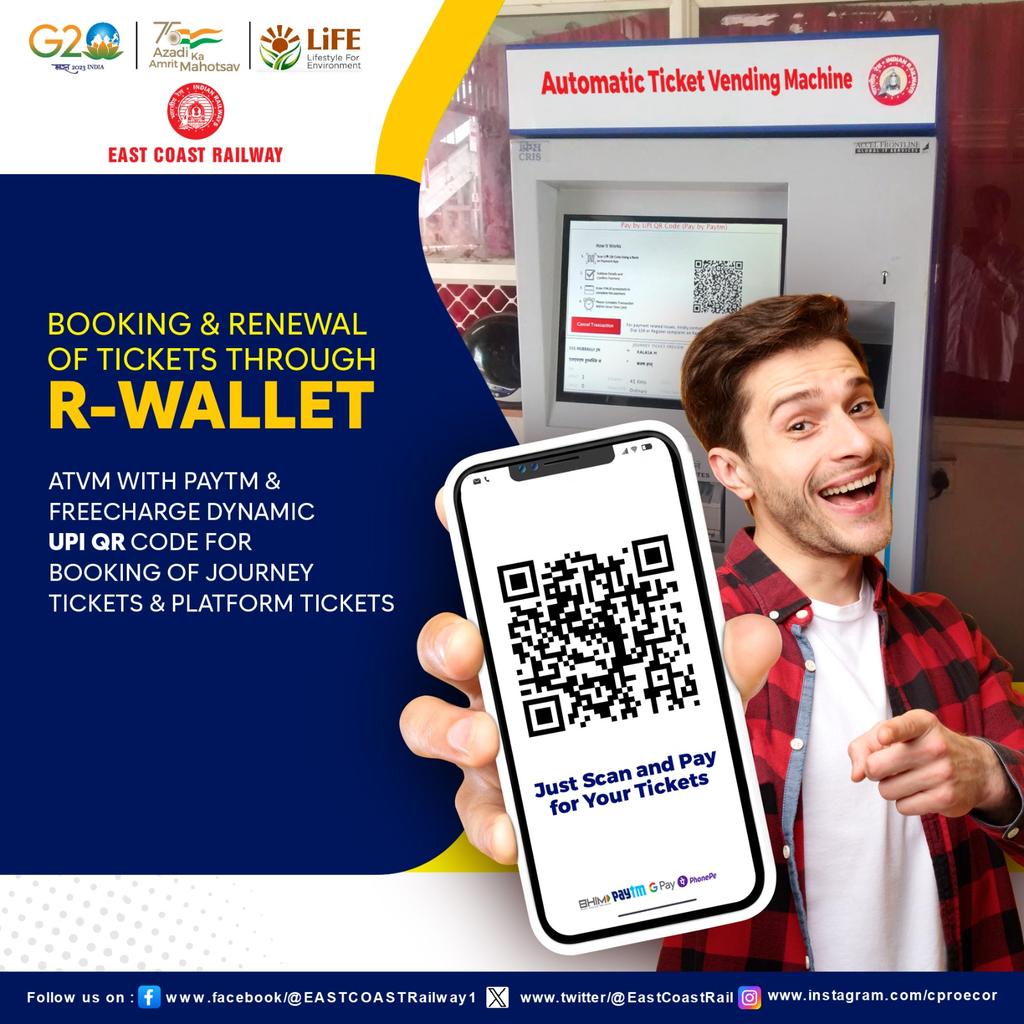 Automatic Ticketing Vending Machines facilitates passenger to purchase Unreserved Tickets, Platform Tickets or renewing Season Tickets without having to stand in long queues. Scan & Pay #cashless #Ticketingthrough #ATVM #GoDigital #GoCashless #HappyJourney ⁦
@RailMinIndia