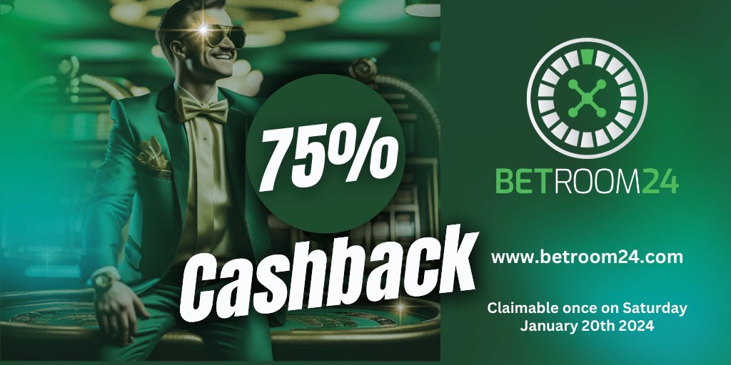Saturday sizzle! 🌟 Unleash the gaming thrills with our exclusive 75% Cashback Deposit Bonus, available today only! 🔥 Claim yours via LiveChat and turn this weekend into a gaming masterpiece. 🎮 #WeekendGaming #CashbackBonus