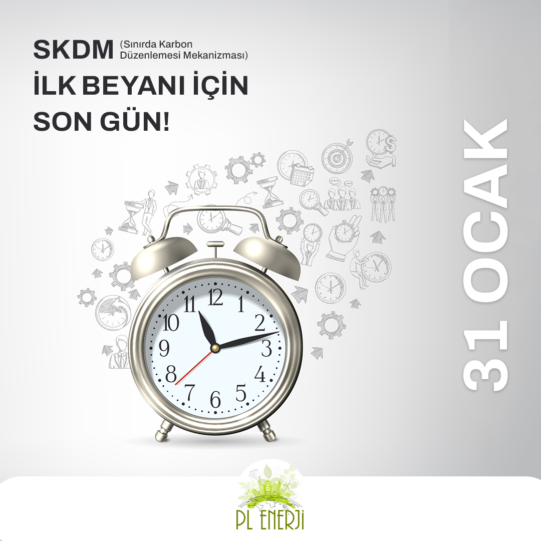 PLEnerji's tweet photo. Sizlere önemli bir hatırlatma iletmek istiyoruz! PL Enerji olarak, Avrupa Birliği ülkelerine ihracat yapan firmaların Sınırda Karbon Düzenleme Mekanizması (SKDM) için beyanlarda bulunma süreci devam ediyor. Son başvuru tarihi 31 Ocak!

#skdm #sınırdakarbondüzenlememekanizması https://t.co/T276PuWlha