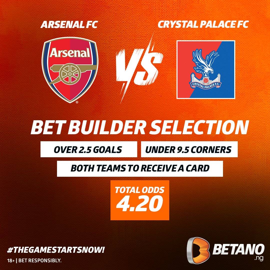 Premier League action is back this weekend with Arsenal hosting Crystal Palace. 

Check out Betano's betbuilder feature and curate your own bet selections.
#TheGameStartsNow 

Arsenal vs Crystal Palace⏩bit.ly/3ua6y7f