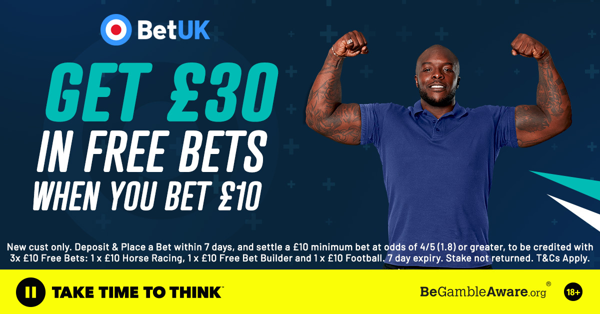 New to BetUK? 🔵 Join today and get £30 in FREE bets when you bet £10! Claim this offer HERE 👉🏻 footyaccums.bet/BetUK10get30 #Ad 18+ New Customer Offer T&C's Apply BeGambleAware