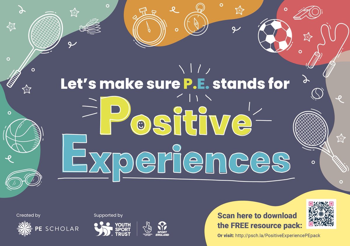 Sport England (@sport_england) on Twitter photo ICYMI📢 New resources for PE teachers & teacher educators
With the support of #SportEngland, <a href="/YouthSportTrust/">Youth Sport Trust</a>
& <a href="/PEScholar/">PE Scholar</a> have released Positive Experiences PE Pack, full of useful tips and advice for making PE a positive experience for all students.
pescholar.com/resource/posit… ICYMI📢 New resources for PE teachers & teacher educators
With the support of #SportEngland, <a href="/YouthSportTrust/">Youth Sport Trust</a>
& <a href="/PEScholar/">PE Scholar</a> have released Positive Experiences PE Pack, full of useful tips and advice for making PE a positive experience for all students.
pescholar.com/resource/posit…