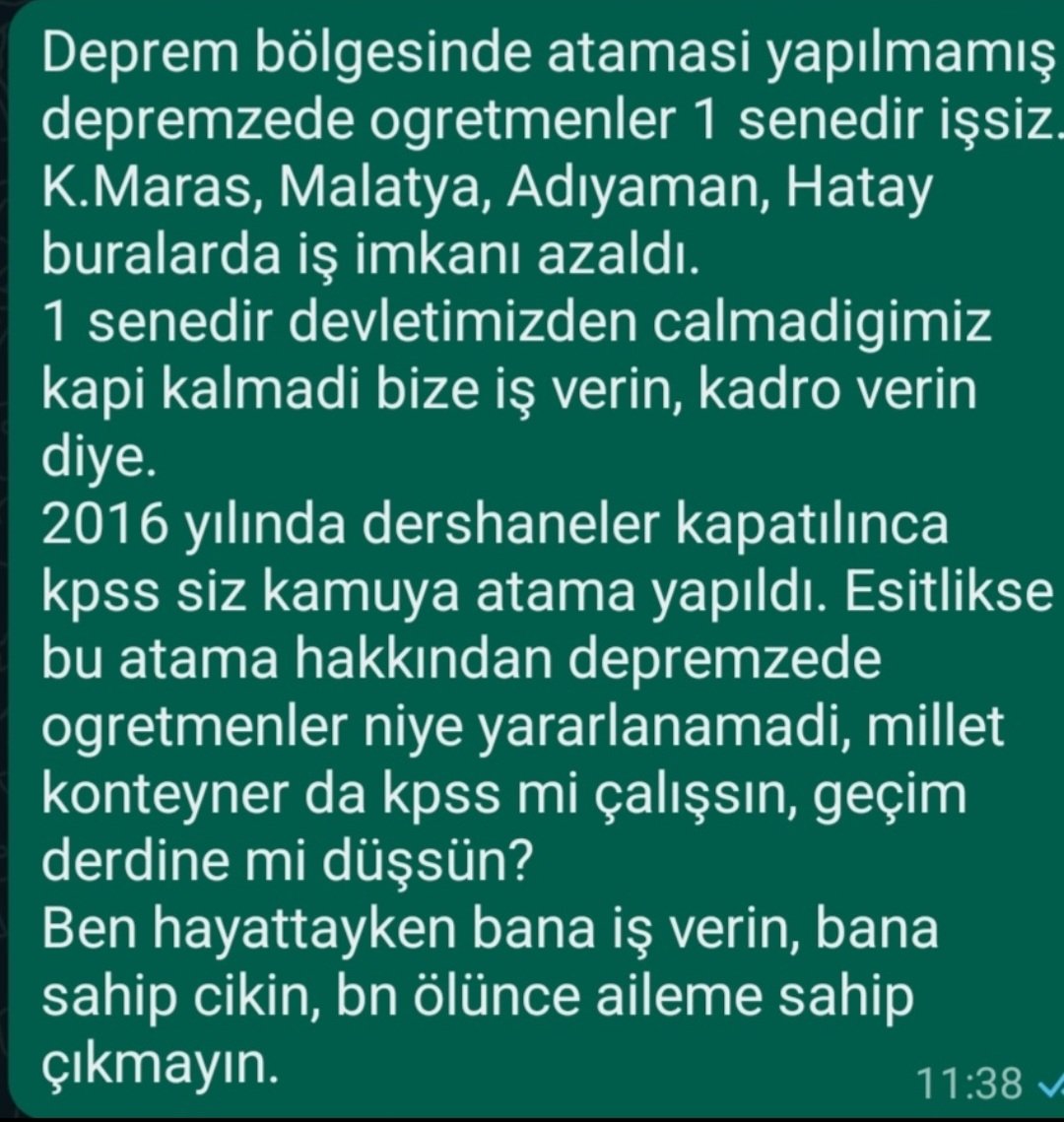<a href="/Depremzedehoca/">Depremzede Öğretmenim</a> <a href="/RTErdogan/">Recep Tayyip Erdoğan</a> <a href="/dbdevletbahceli/">Devlet Bahçeli</a> <a href="/Yusuf__Tekin/">Yusuf Tekin</a> <a href="/memetsimsek/">Mehmet Simsek</a> <a href="/mehmetonturktr/">Mehmet ÖNTÜRK</a> <a href="/kemalkarahanmv/">Kemal Karahan</a>
