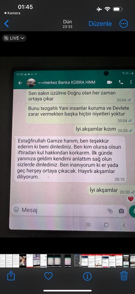 Merkez Bankası Başkanı Gaye Erkan'ın emzirdiği bir bebeği var.
Bakıcı tutmak yerine anne ve babası bebeğe bakıyor. Onlar da emzirme saatlerinde işler aksamasın diye kendisiyle birlikte bankaya gidip geç saatlere  kadar orada kalıyorlar.
Bir banka çalışanı birkaç gündür Gaye