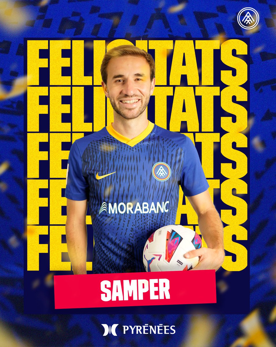 🎉 Avui és l'aniversari de @SergiSamper! 🎂 Per molts anys, Sergi! Ho celebrem amb una victòria? #SomTricolors 🔵🟡🔴