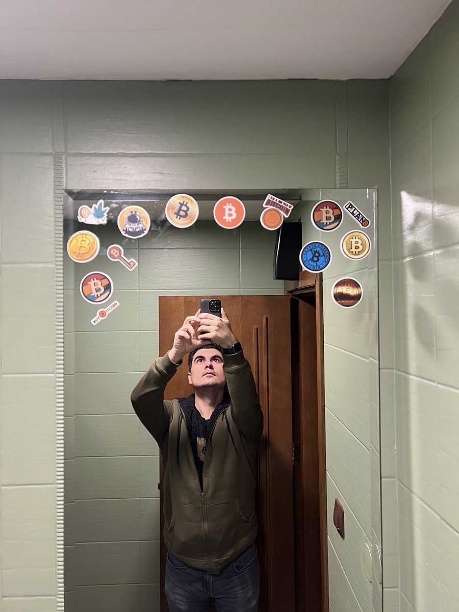 BitcoinBarBG's tweet photo. We’ve added #Bitcoin stickers on the bathroom mirrors.
It isn’t anything special, but it’s so much better than a blank mirror. https://t.co/FKrWhiX385