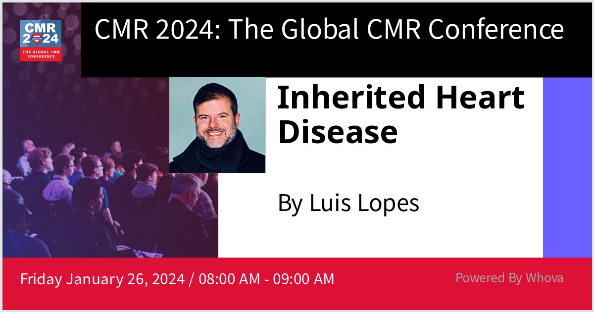 I am speaking at CMR 2024: The Global CMR Conference. Check out my talk “Which CMR Phenotype of Non-Ischaemic Cardiomyopathies Should Trigger Genetic Testing” if you're attending the event! #CMR2024 - via #Whova event app