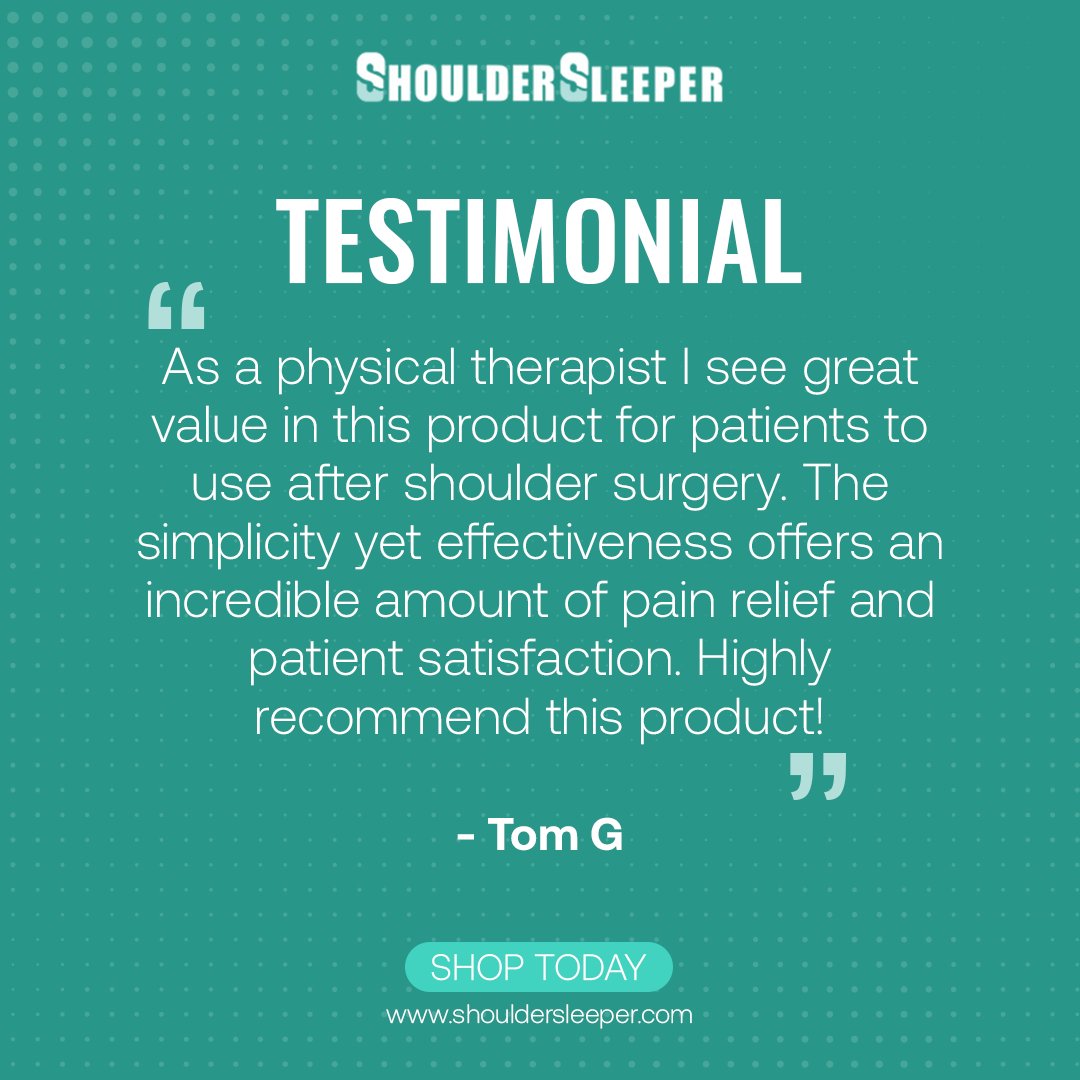 Together, let's make health and wellness a lifestyle.

#PhysicalTherapistTestimonial #ProfessionallyApproved #PostOpComfort #HealthAndWellnessJourney #shouldersurgery #shoulderpain #shoulderpainnomore #shouldersurgeon #shoulderpillow