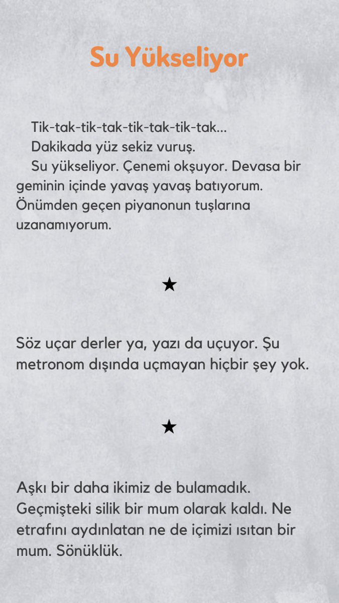 doruktuna's tweet photo. Turuncu Koltuk'ta yeni öykü: Su Yükseliyor. Yavaş yavaş batan bir geminin alt katlarında kaybolmak. Yükselen sularla birlikte geride bırakılan geçmiş. Oyuncusuz sahne, insansız bir bar, suda yüzen bedenler, defterler ve bir piyano. Ölüm mü hayat mı? https://t.co/t9qttxF7pp https://t.co/fQCu2GqV9g