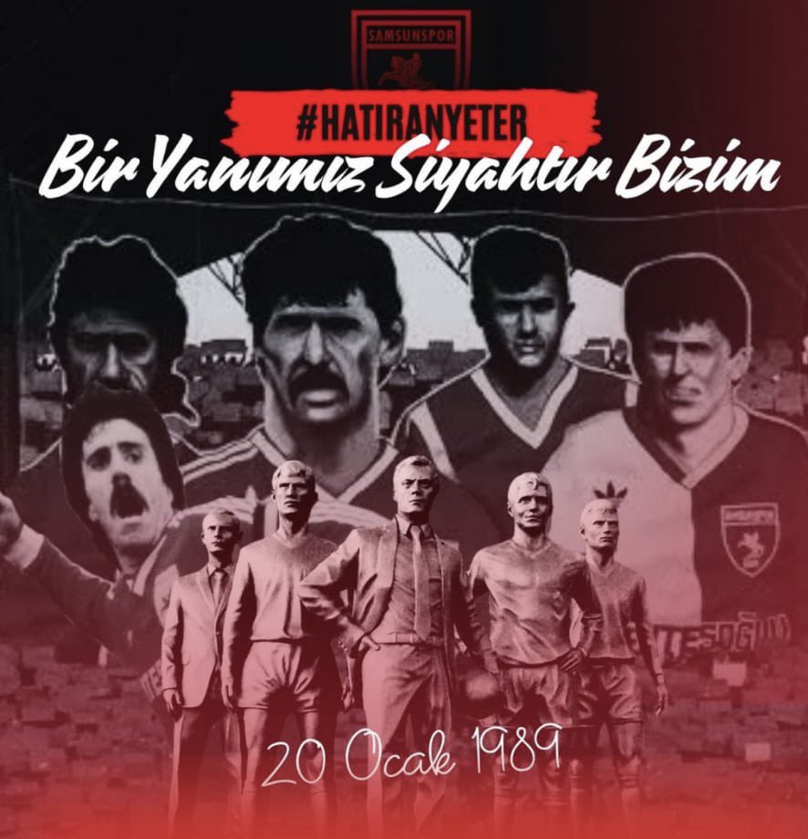 Memleketimin en büyük değerlerinden Samsunspor’umuzun Kırmızı Beyaz renklerinin yanına Siyah ekleneli 35 yıl oldu. 

#20Ocak1989'da elim bir trafik kazası sonucu kaybettiğimiz Samsunspor'umuzun değerli futbolcularını ve teknik heyeti rahmetle yâd ediyorum.