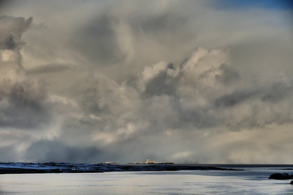 A final snowstorm photo before the next round of storms hit. Looking down The Sound of Iona, here's a distant Bac Mor (Or 'Dutchman's Cap' of The Treshnish Isles) about to get overwhelmed by snow.