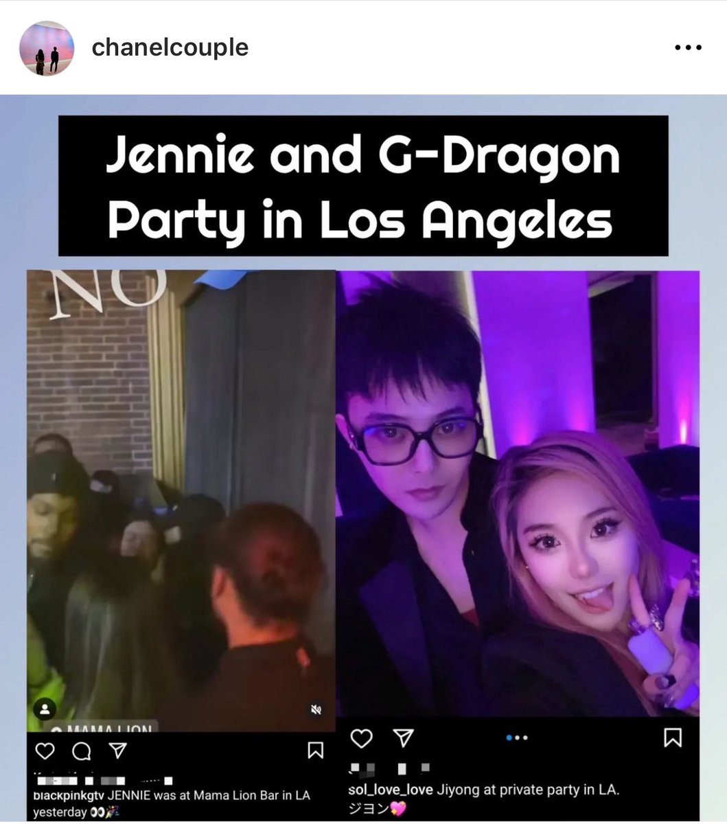GDJENGDX's tweet photo. jennie and gd were at the same party in LA🤭

#jendragonisreal #taennieisfake #jendragonreal #taenniefake #blackpink  #jenniekim #jiyong  #jennierubyjane #kwonjiyong #chanelcouplejendragon #dispatch #gdragon #LA https://t.co/1k6yP2GS3i