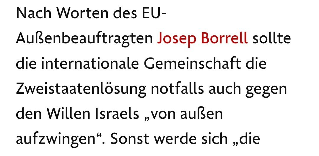 Israel gegen seinen Willen eine Zweitstaatenlösung 'von außen aufzwingen'? Es wird immer absurder.