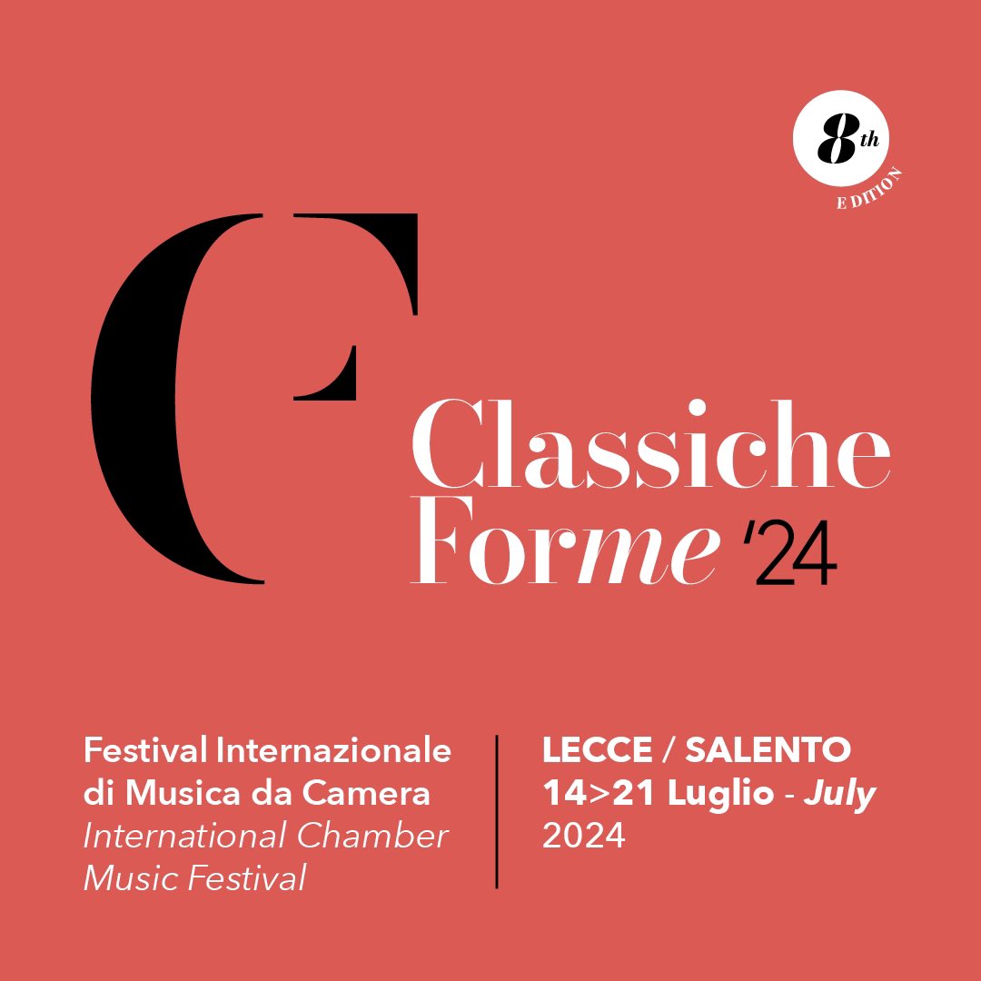 🎻 Dal 14 al 21 luglio 2024 vi aspettiamo a Lecce per un’altra meravigliosa settimana di musica. 👉 Se volete scoprire i protagonisti di questa edizione, iniziate a seguire la pagina, presto usciranno i primi nomi! #classicheforme #beatricerana #musicaclassica #lecce