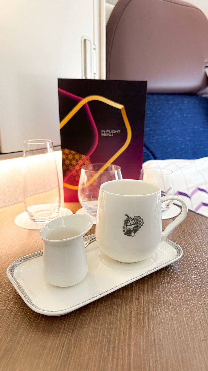 Onboard the show stopping Air India A350; and the business class has blown me off my feet! The hard product is without a doubt excellent; but the amenities, bedding, accessories and the crockery  truly steal the show! #NewAirIndia #AttentionToDetail