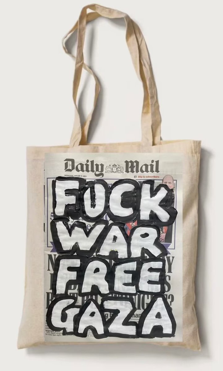 Fuck War Free Gaza Guardian Newspaper tote bag 👉etsy.com/uk/listing/165…