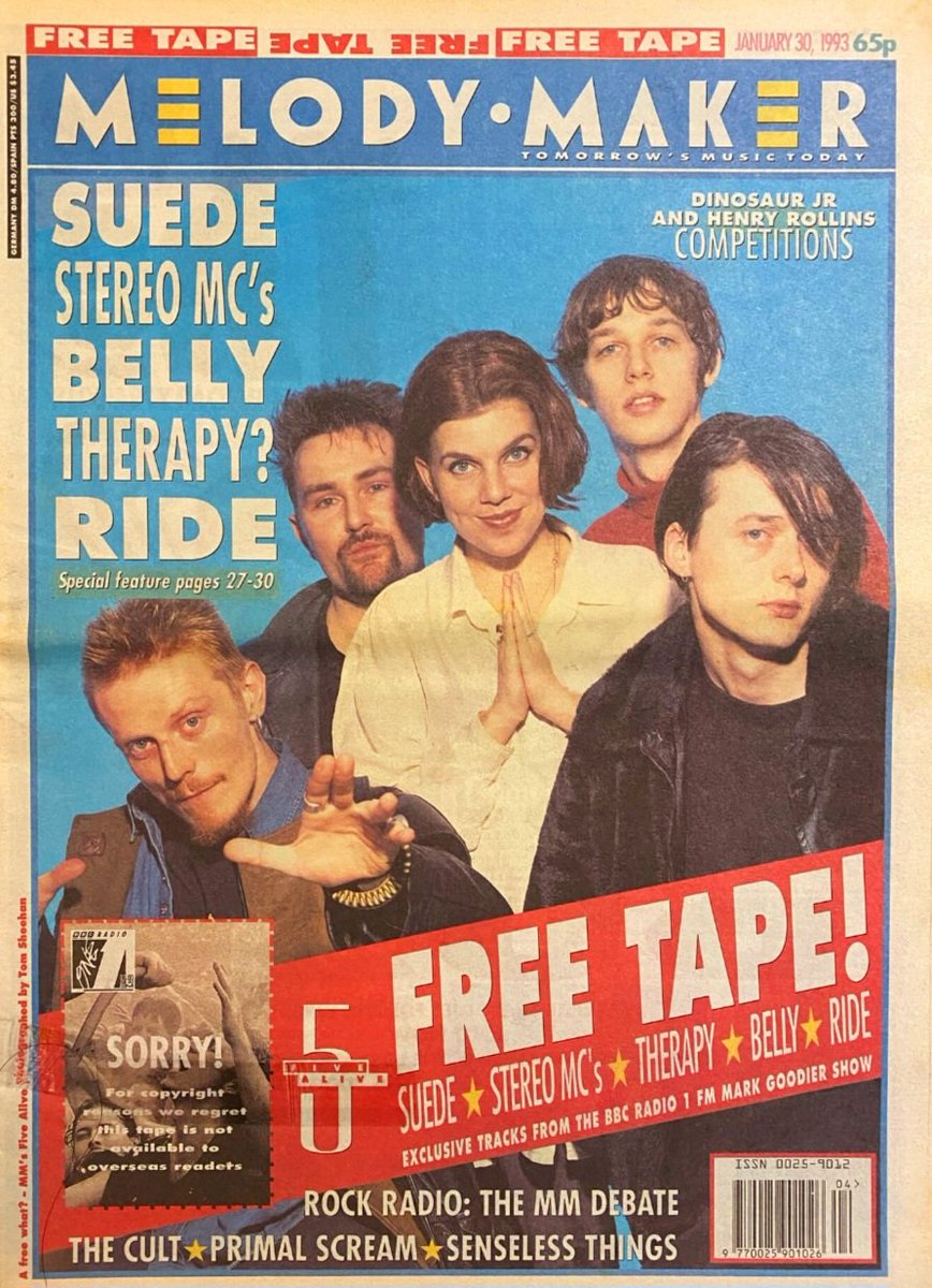 This week's Melody Maker 1993 Free tape featuring exclusive sessions from the @markgoodier evening session. 📸 Tom Sheehan