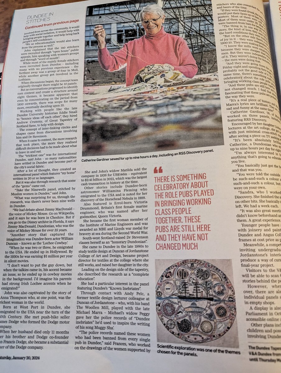 Jennie Patterson (@jennie_patt) on Twitter photo The Dundee Tapestry is phenomenal. 🪡Open today and free to visit @vadundee. Read all about this community-created project in today's <a href="/thecourieruk/">The Courier</a> thankyou <a href="/C_MAlexander/">Michael Alexander</a> 📸 by Mhairi Edwards #dundeetapestry #freeexhibition #dundee The Dundee Tapestry is phenomenal. 🪡Open today and free to visit @vadundee. Read all about this community-created project in today's <a href="/thecourieruk/">The Courier</a> thankyou <a href="/C_MAlexander/">Michael Alexander</a> 📸 by Mhairi Edwards #dundeetapestry #freeexhibition #dundee