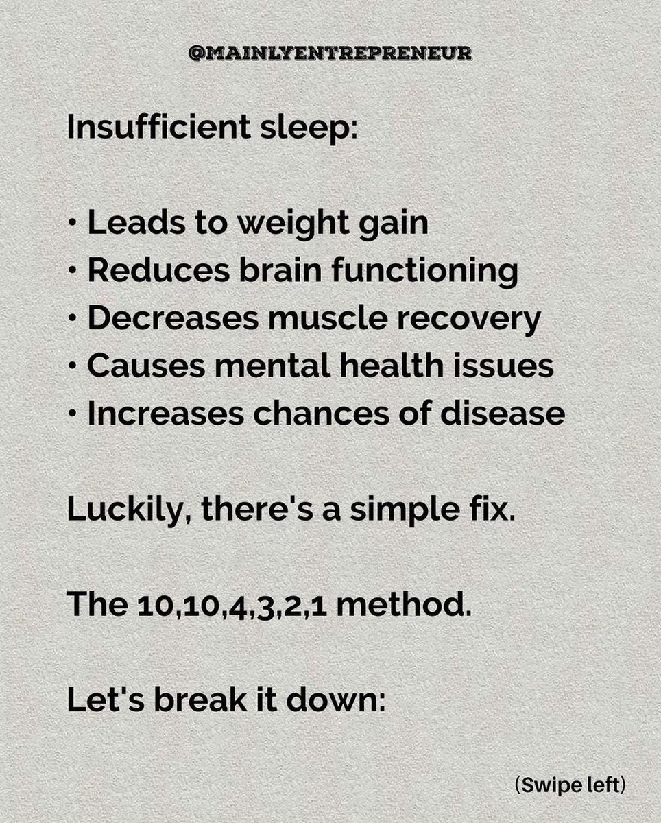 Sleeping less is destroying your physical and mental health. Here's how to fix it: 1.