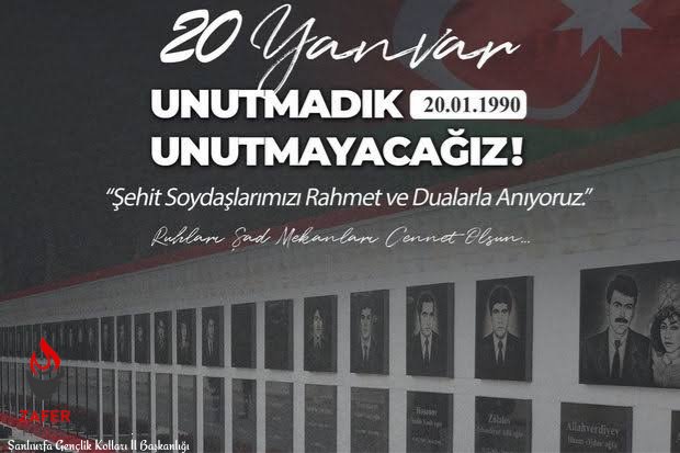 'Kara Yanvar'
20 Ocak 1990 tarihinde katliamcı Sovyet Ordusu Azerbaycan Bakü'de soydaşlarımızı şehit etti.
Şehit olan kardeşlerimizi saygı ve rahmetle anıyoruz. 
#Azerbaycan #20Yanvar1990
