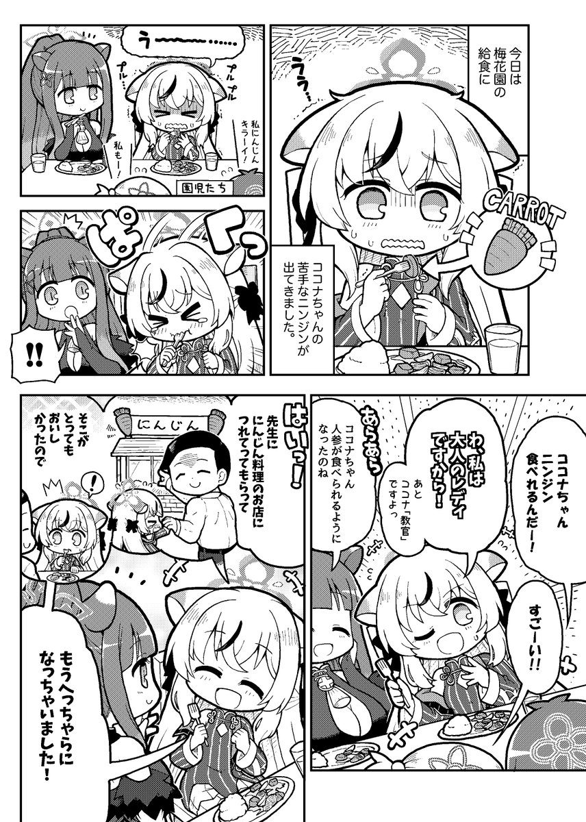 ニンジンはへっちゃらになったけど、ピーマンはまだダメなココナちゃん  #ブルアカ