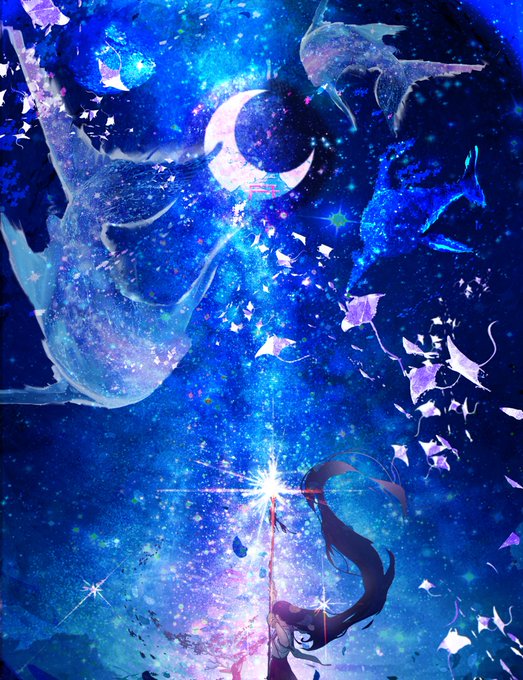 「夜空 超ロングヘア」のTwitter画像/イラスト(人気順)｜4ページ目