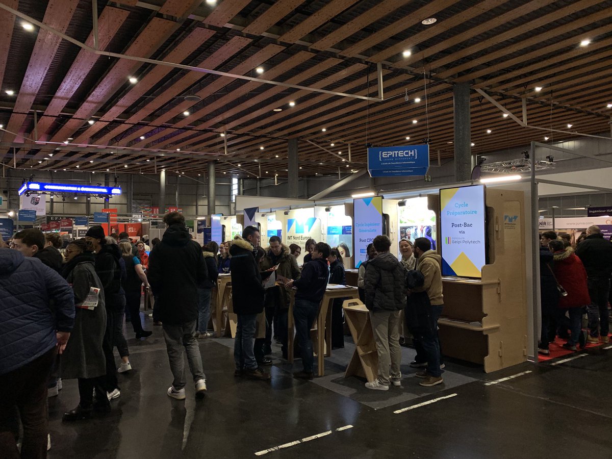 Affluence ce matin au salon de ⁦<a href="/letudiant/">l'Etudiant</a>⁩ . Elèves et personnels ⁦<a href="/IMT_NordEurope/">IMT Nord Europe</a>⁩ : Tous ambassadeurs
