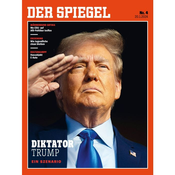 disclosetv's tweet photo. NEW - German newspaper Spiegel predicts "unpredictable times" for Europe if "Dictator Trump" wins the U.S. elections. https://t.co/UoFjAWAEPK