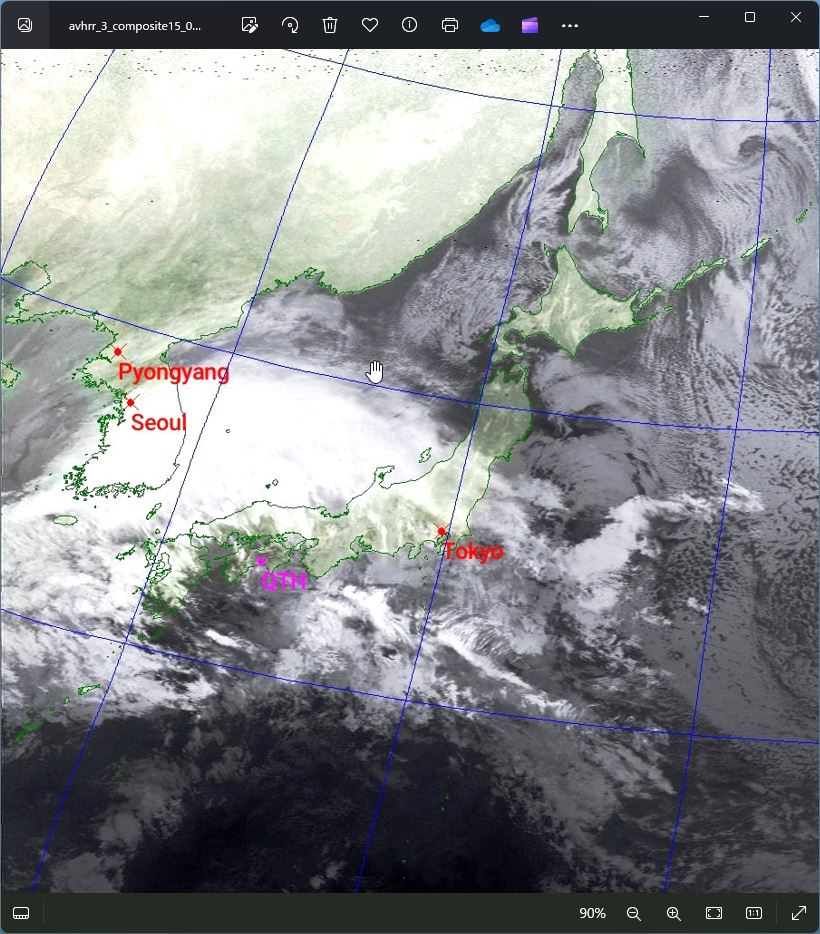 JA5BLZ's tweet image. NOAA-15  1840JST
Temp　13℃