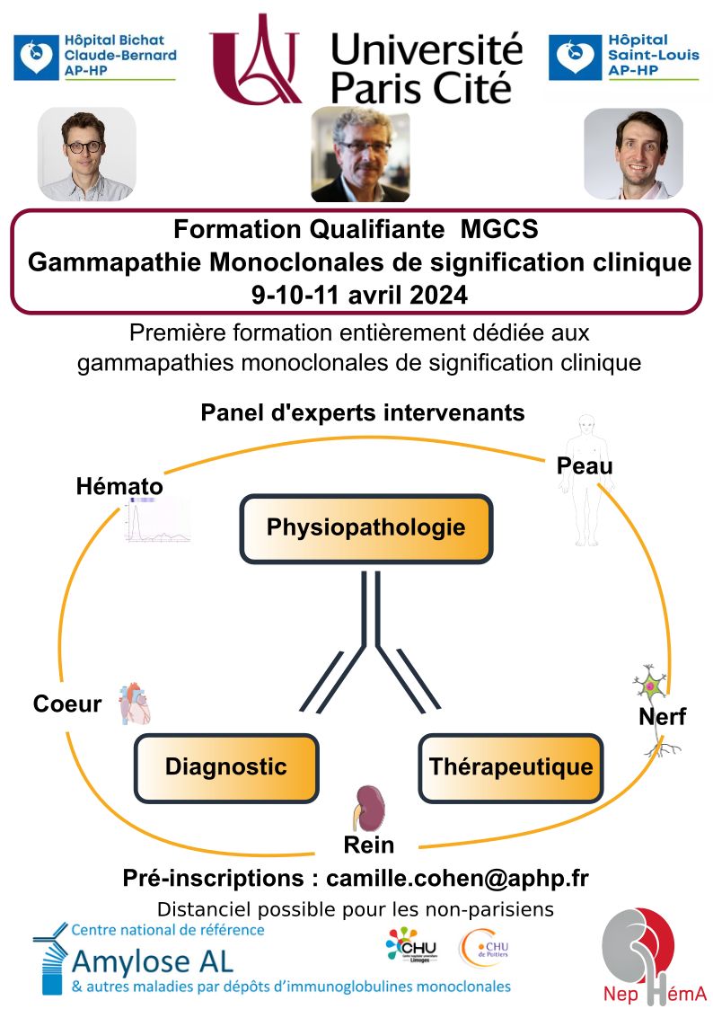 Talbot Alexis (@dralexistalbot) on Twitter photo Nous sommes très heureux de vous annoncer la création de la premiere formation qualifiante sur les #MGCS
Les pré-inscriptions sont ouvertes:
Programme 👇
<a href="/univ_paris_cite/">Université Paris Cité</a> <a href="/APHP/">Assistance Publique – Hôpitaux de Paris (AP-HP)</a> <a href="/HopSaintLouis/">Hôpital Saint-Louis AP-HP</a> <a href="/aih/">aih</a> <a href="/AJInternistes/">AJI</a> <a href="/com_SFNDT/">SFNDT</a> <a href="/Hematologie_JLE/">Hématologie</a> <a href="/Filiere_MaRIH/">MaRIH</a> <a href="/AfcaContact/">Association Française contre l'Amylose</a> <a href="/CJNephro/">CJ Néphro</a> Nous sommes très heureux de vous annoncer la création de la premiere formation qualifiante sur les #MGCS
Les pré-inscriptions sont ouvertes:
Programme 👇
<a href="/univ_paris_cite/">Université Paris Cité</a> <a href="/APHP/">Assistance Publique – Hôpitaux de Paris (AP-HP)</a> <a href="/HopSaintLouis/">Hôpital Saint-Louis AP-HP</a> <a href="/aih/">aih</a> <a href="/AJInternistes/">AJI</a> <a href="/com_SFNDT/">SFNDT</a> <a href="/Hematologie_JLE/">Hématologie</a> <a href="/Filiere_MaRIH/">MaRIH</a> <a href="/AfcaContact/">Association Française contre l'Amylose</a> <a href="/CJNephro/">CJ Néphro</a>
