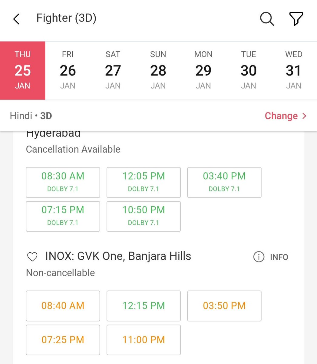 Hyderabad Is On Fire Mode, Couple of Theatres Already Sold Out For The Day In No Time ✅✅✅

#HrithikRoshan𓃵 #FighterOn25thJan #SiddharthAnand #DeepikaPadukone #FighterFriday #FighterMovie