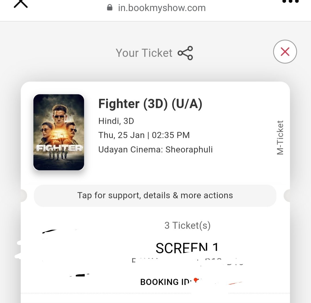 #FighterOn25thJan  oh man can't wait. .. Ticket done at @UdayanCinema  crazy madness hear for #Fighter #JaiHind @iHrithik sir ji we are all set to enjoy like never before.