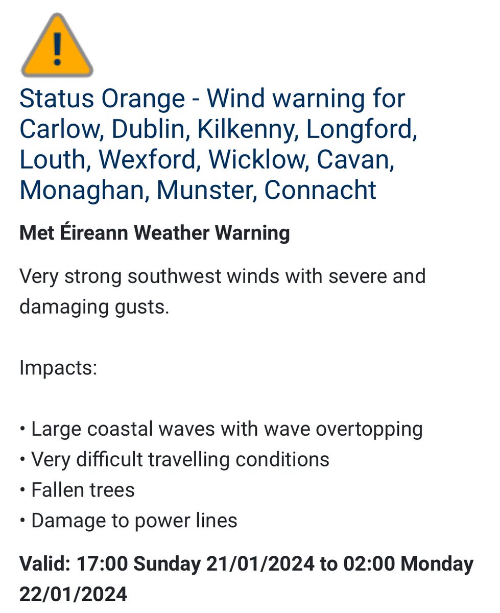 barrabest's tweet photo. Storm Isha looks like a nasty one. Warnings upgraded to the 2nd highest level across much of the island of Ireland on Sunday night. Severe winds. #StormIsha https://t.co/DB4JAL6Z0v