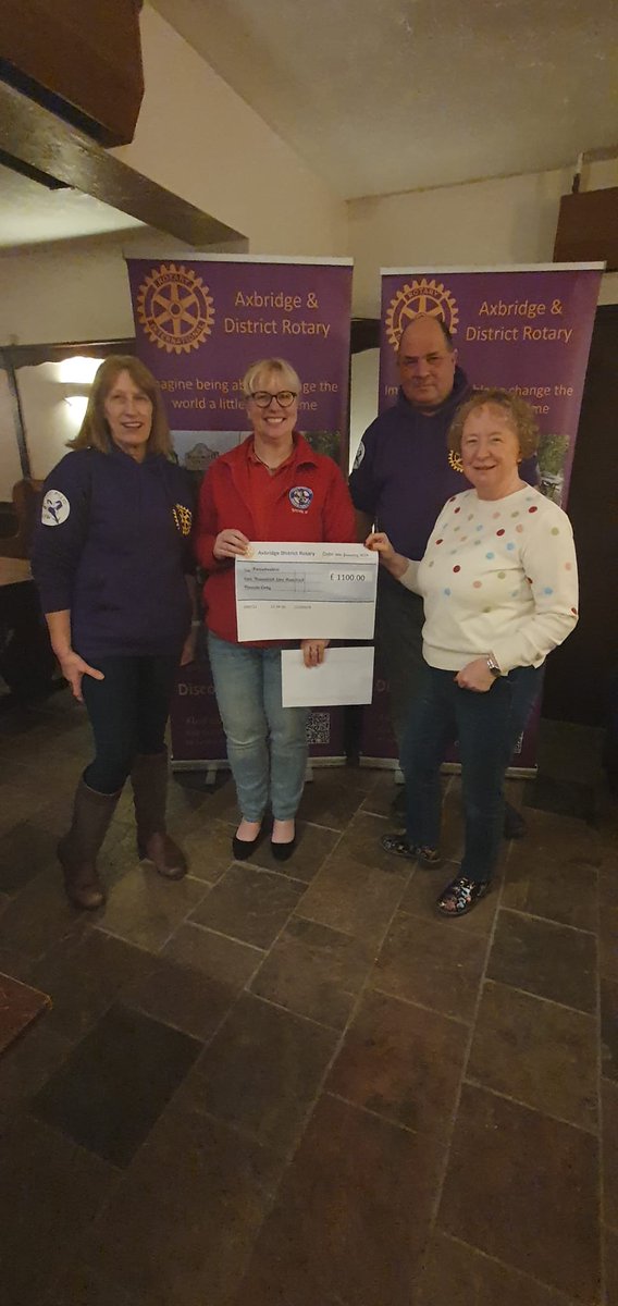 Thank you once again to Axbridge Rotary for another amount raised for <a href="/FreewheelersEVS/">Freewheelers EVS</a> it's groups like you that keep our wheels turning. I couldn't make it due to the lurgy but Megan was able to collect the Cheque &amp; enjoy a fantastic buffet...didn't  bring me home a cake mind 😥
