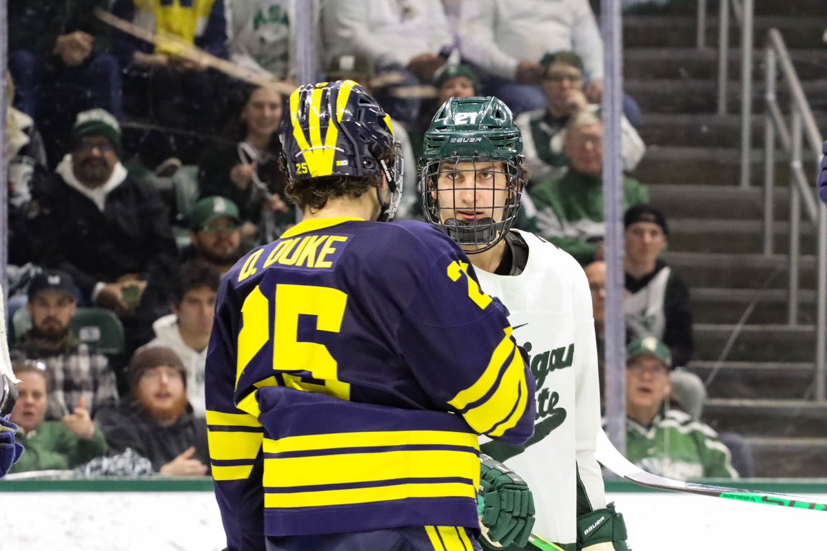SSR_MSU's tweet photo. Michigan State Hockey suffered their first loss since November after a 7-1 loss to Michigan on Friday night. The teams combined for 168 penalty minutes in the game (151 in the final period) with 11 combined game misconduct penalties. https://t.co/s54kpGAZdE