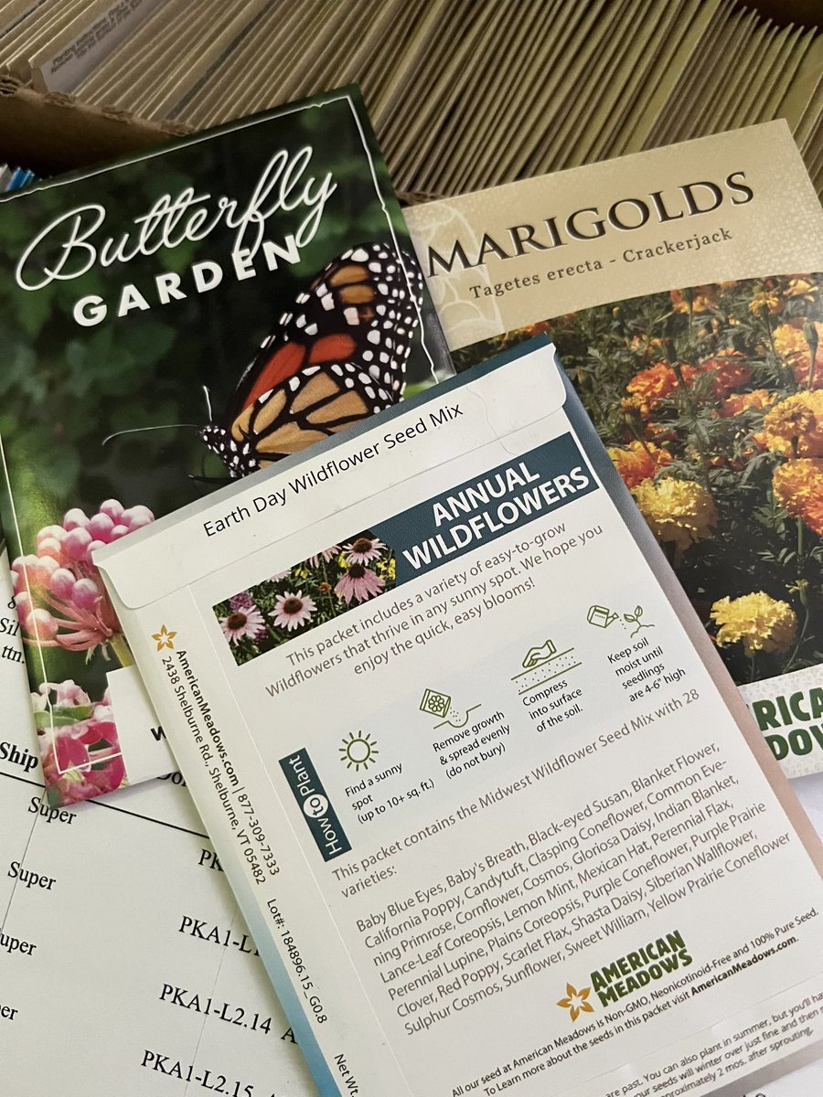 WDCGardener's tweet photo. They’re here! Thanks to @americanmeadows for donating a box full of seeds for our upcoming Seed Exchanges. We cannot wait to share these and see what beautiful flowers and herbs result. #gardendc #seedswapday #seeds #seedswap #seedseason #seedswapping #seedexchange #seedcompany https://t.co/rPgxl0RoyS